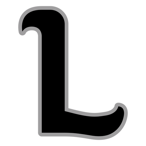 Curly L flat alphabet PNG Design
