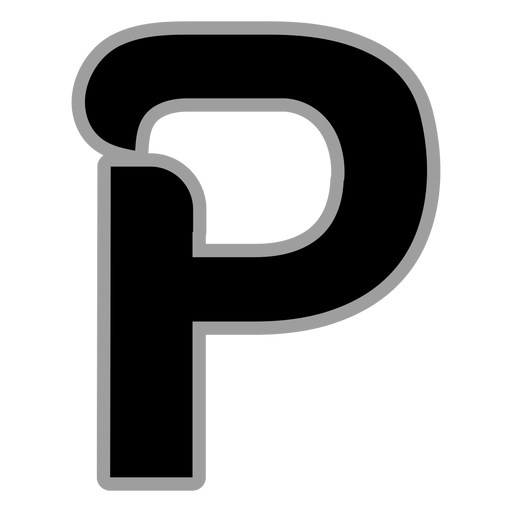 Curly P flat alphabet PNG Design