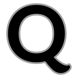 Curly Q flat alphabet PNG Design