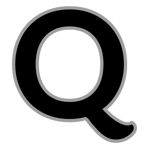 Curly Q flat alphabet PNG Design