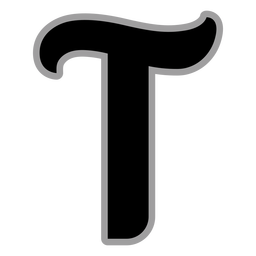 Curly T flat alphabet Transparent PNG