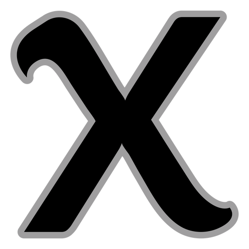 Curly X flat alphabet PNG Design