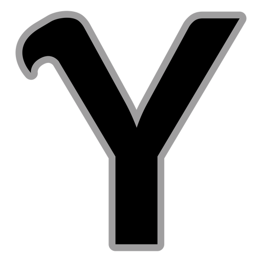 Curly Y flat alphabet PNG Design