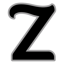 Curly Z flat alphabet PNG Design