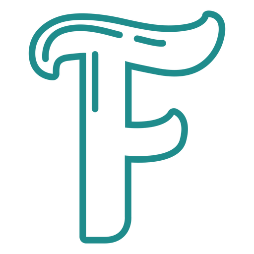 Curly F stroke alphabet PNG Design