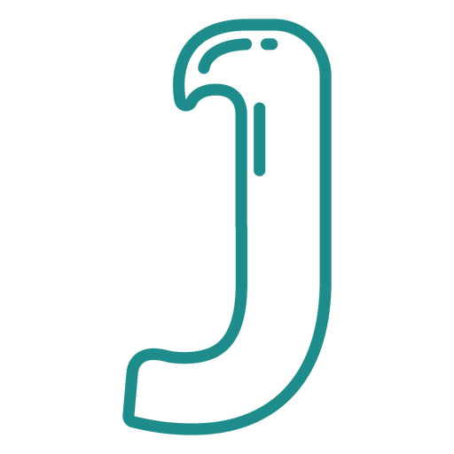 Curly J stroke alphabet PNG Design