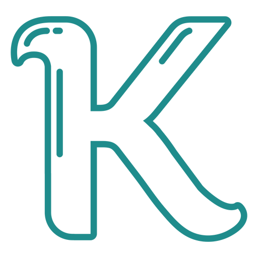 Curly K stroke alphabet PNG Design