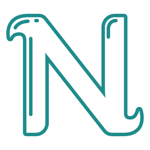 Gelocktes N-Strich-Alphabet PNG-Design