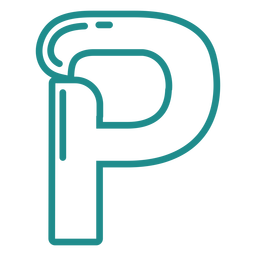Curly P stroke alphabet PNG Design
