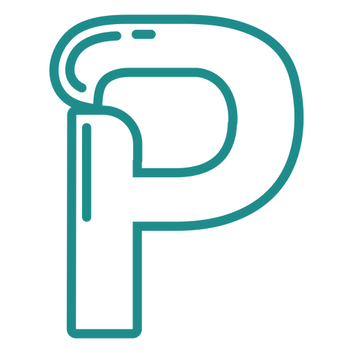 Curly P stroke alphabet PNG Design