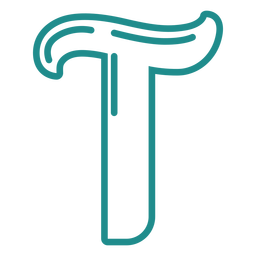 Curly T stroke alphabet PNG Design