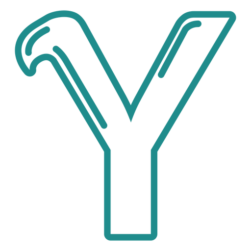 Curly Y stroke alphabet PNG Design