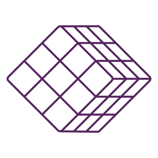 Rubik's cube puzzle stroke PNG Design