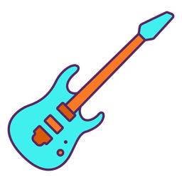 Retro electric guitar color stroke PNG Design