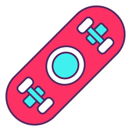 Skateboard bottom color stroke PNG Design