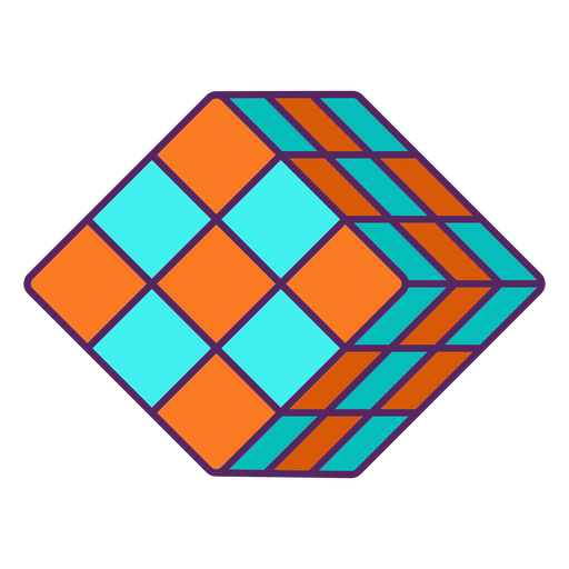 Rubik's cube color stroke PNG Design