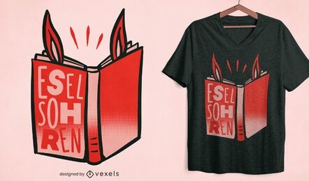 Book with donkey ears t-shirt design