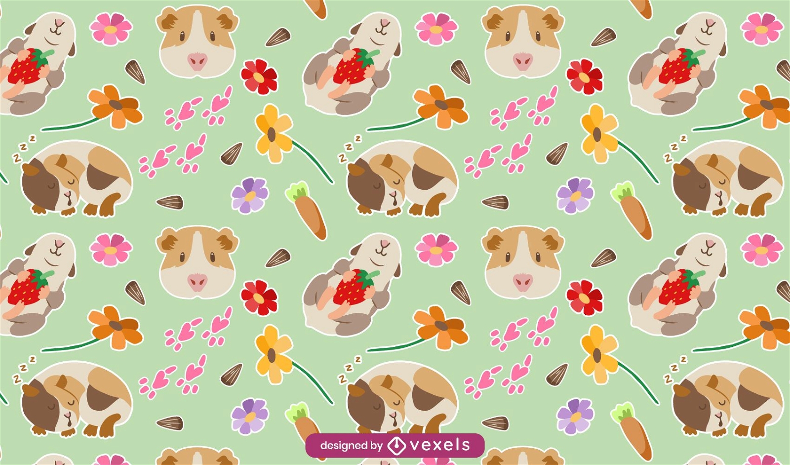 Guinea pig cute pattern design