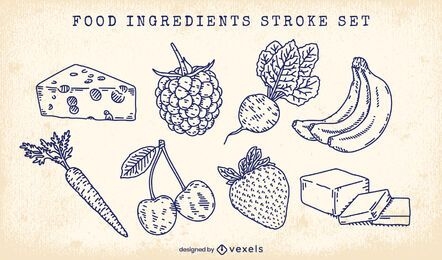 Basic food ingredient stroke set