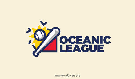 Diseño de logotipo de trazo de color de béisbol