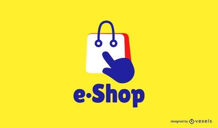 Shopping online flat logo design