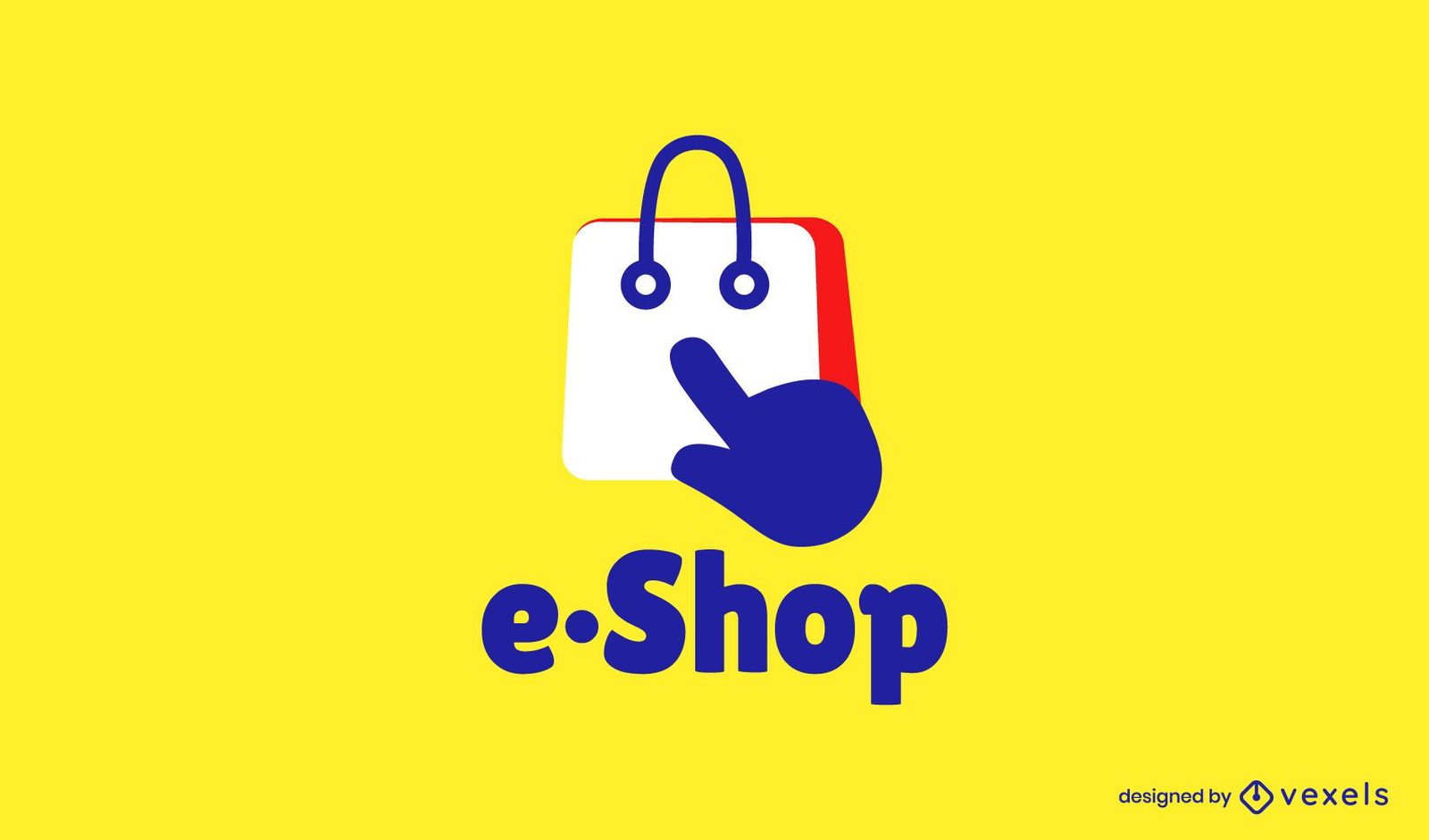 Compras en línea diseño de logotipo plano.