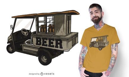 Design de t-shirt de cerveja em carrinho de golfe