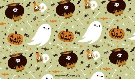 Diseño de patrón espeluznante de pociones de Halloween
