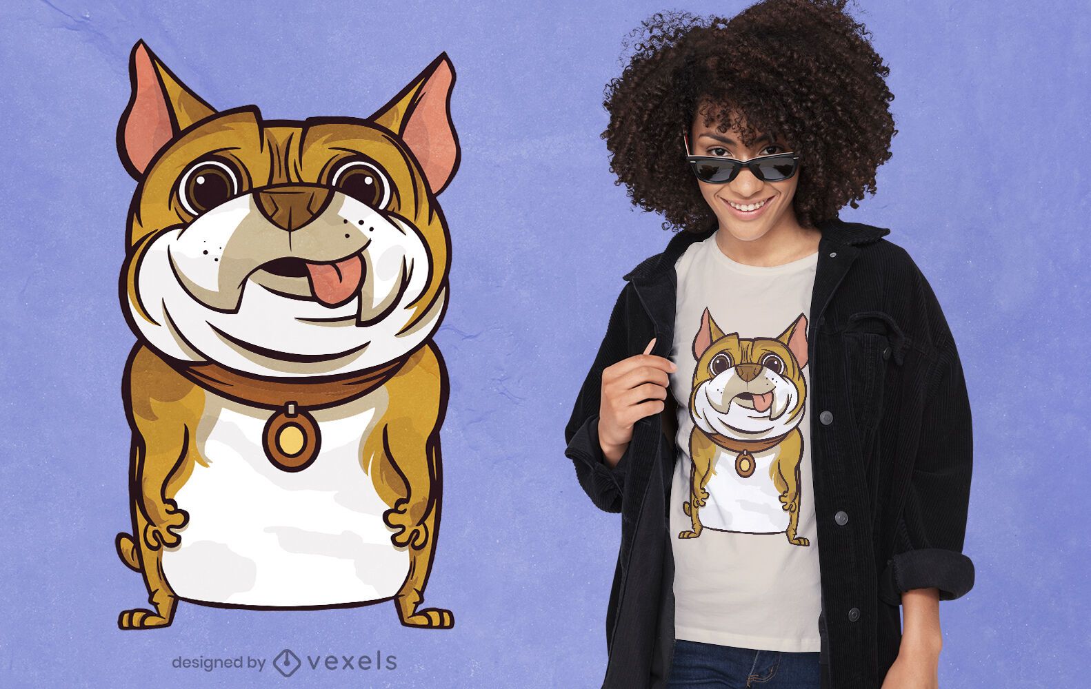 Desenho de t-shirt de cão de desenho animado