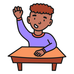 Boy raising hand color stroke PNG Design Transparent PNG