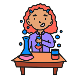 Scientist girl color stroke PNG Design