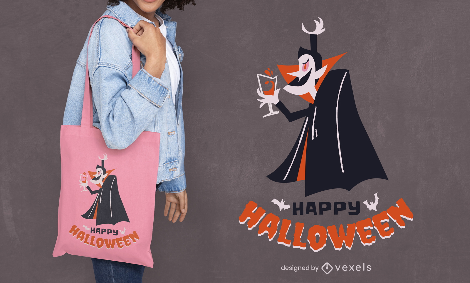 Bolsa de tela vampiro Drácula de Halloween