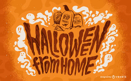 Halloween de letras de casa
