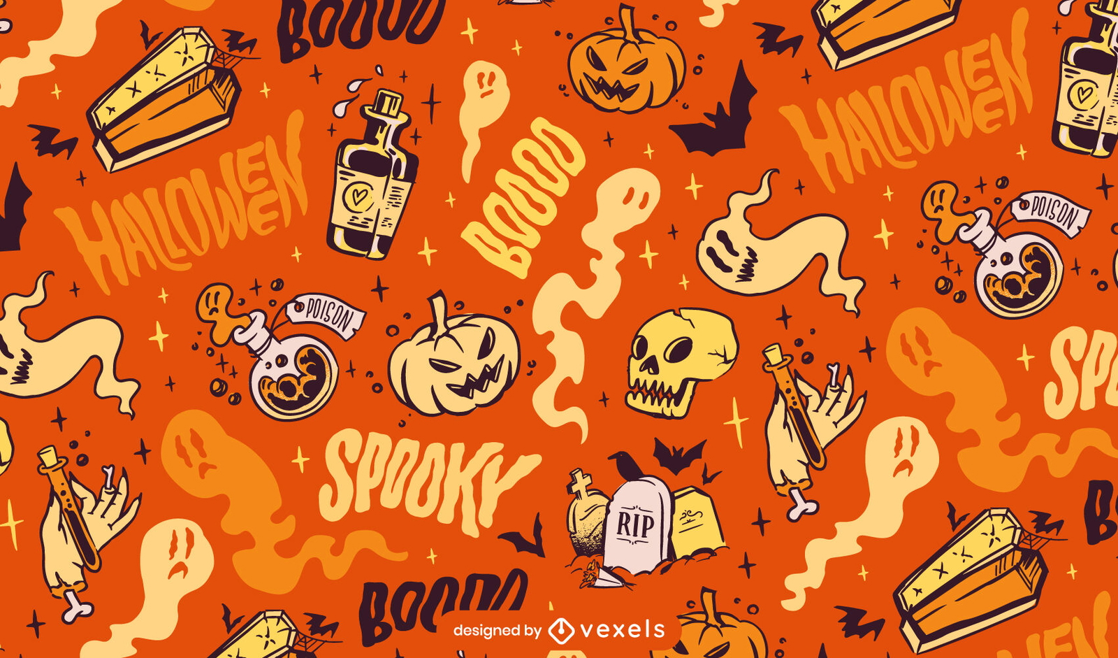 Design de padrões de elementos de Halloween