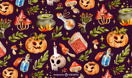 Halloween realistische Elemente Muster