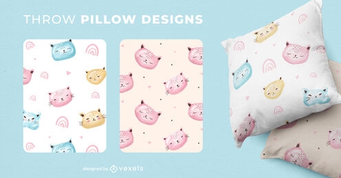 Diseño lindo de la almohada del tiro de los animales del gato