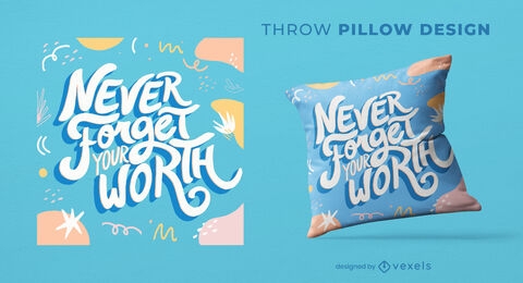 Motivational quote doodles throw pillow design