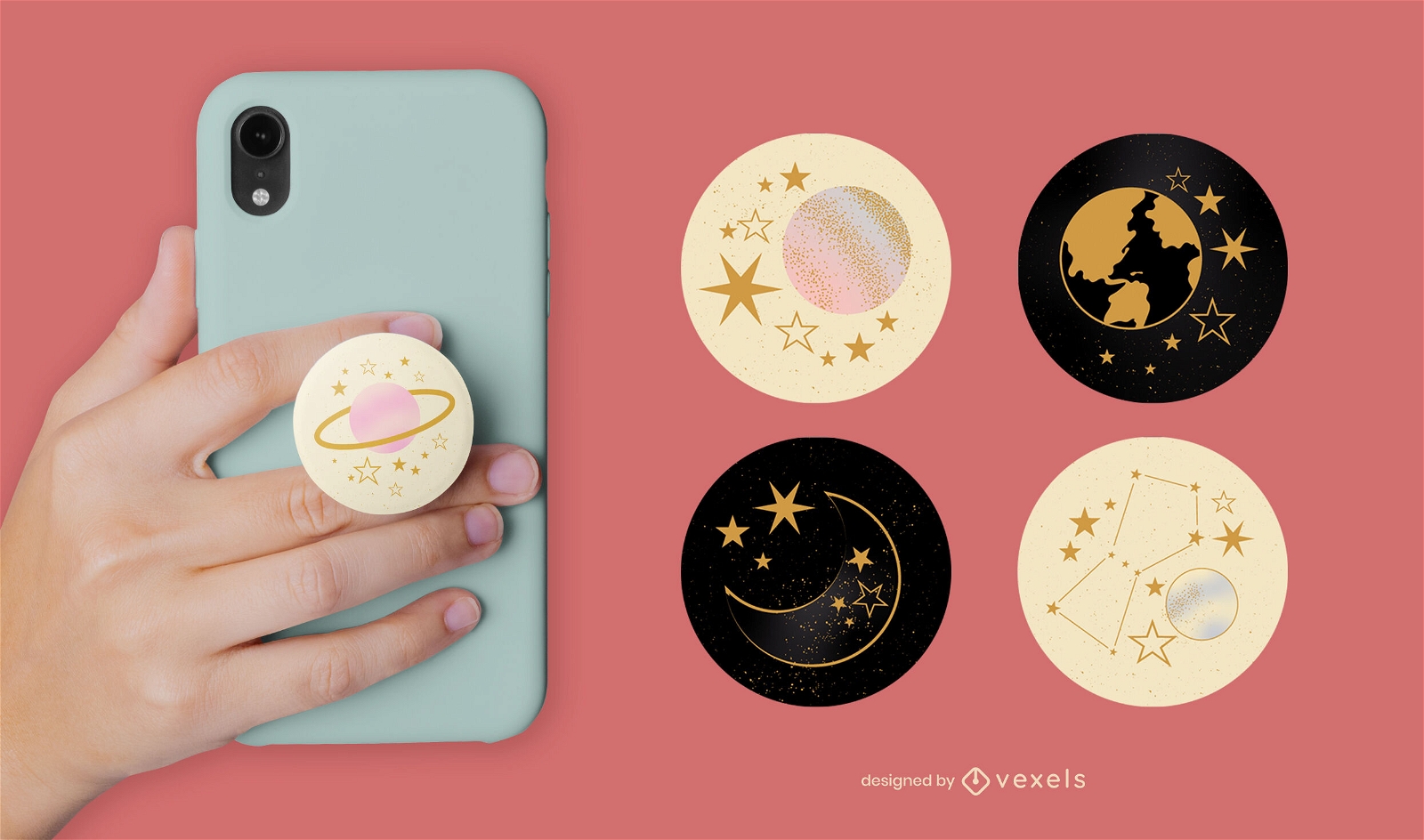 Space stars and planets popsocket set