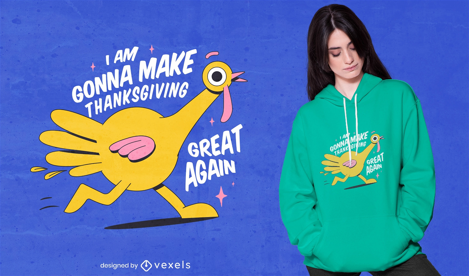 Thanksgiving turkey cartoon t-shirt design