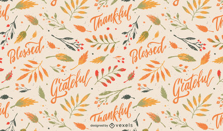Thanksgiving-Schriftzug Natur-Muster-Design