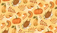 Traditional Thanksgiving Food Pattern Design Vector Download