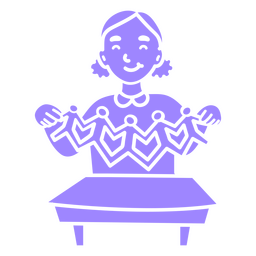 Niña niña haciendo manualidades Diseño PNG