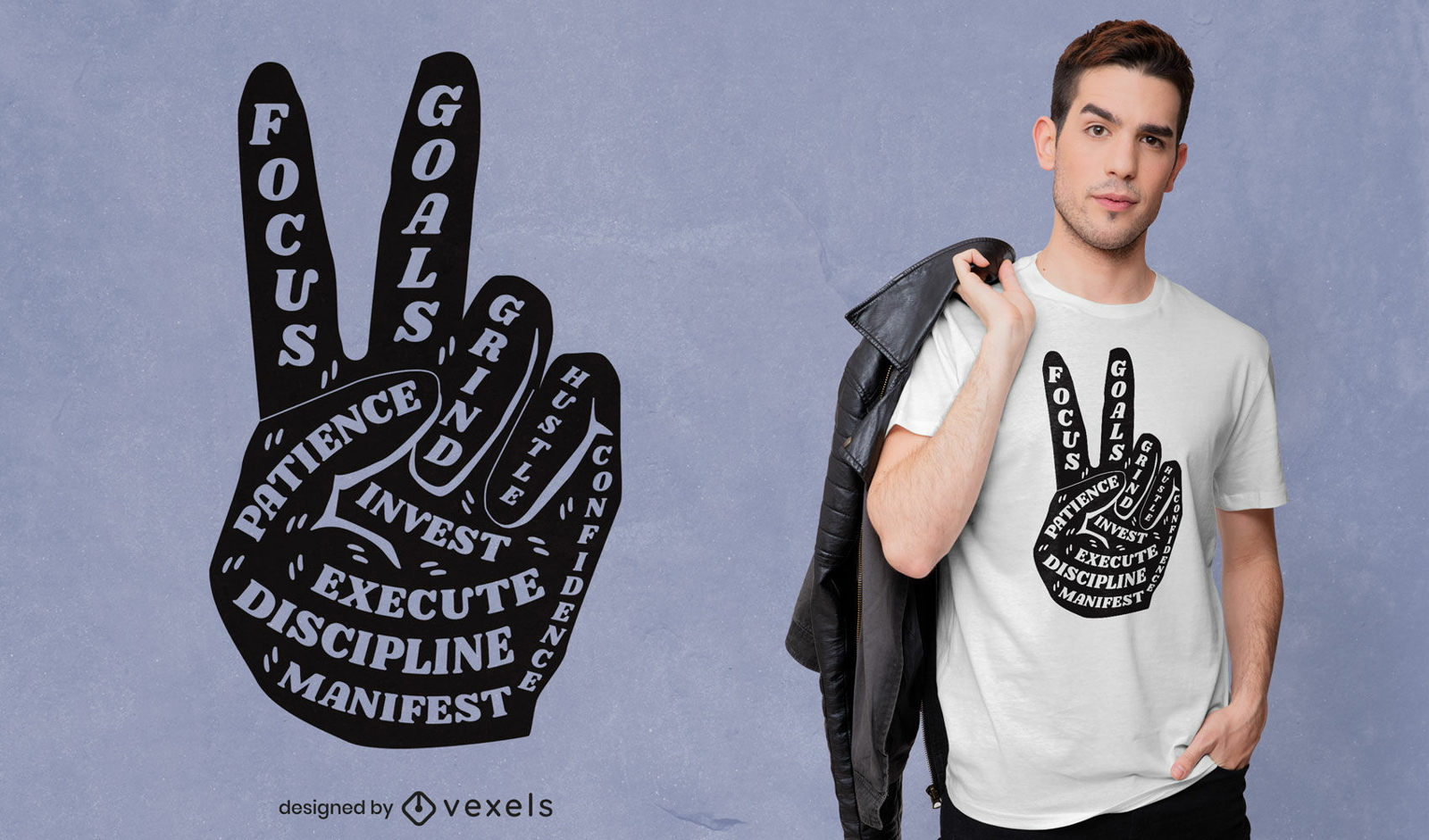 Friedenszeichen inspirierendes Zitat-T-Shirt-Design