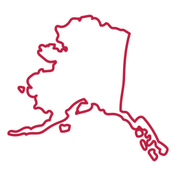 Curso de mapa dos EUA do Alasca Desenho PNG