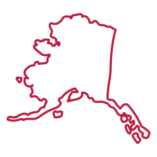 Alaska usa map stroke PNG Design