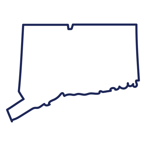 Trazo de mapa de estados unidos de connecticut