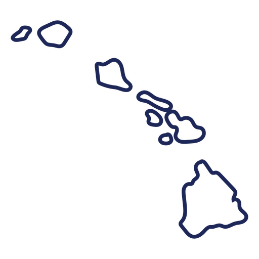 Trazo de mapa de hawaii usa Diseño PNG