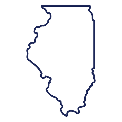 Trazo de mapa de Illinois, EE. UU.