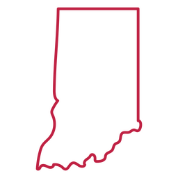 Indiana usa map stroke