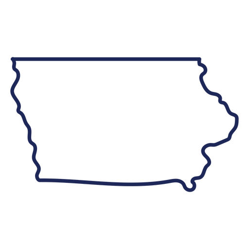 Curso de mapa de Iowa EUA